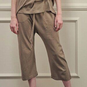 AMENTE GARMENT DYE COTTON DRAWSTRING BAGGY PANTS SIZE SMALL BROWN